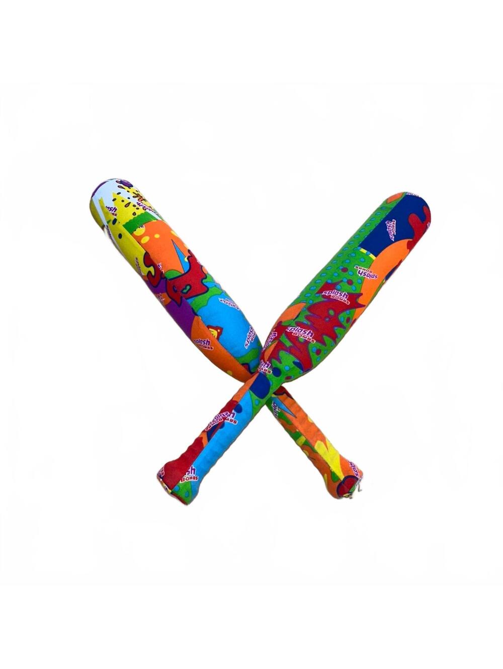 1999 Prime Time Toys Splash Bombs Pool Toy Soft Foam Baseball Bats Set of 2